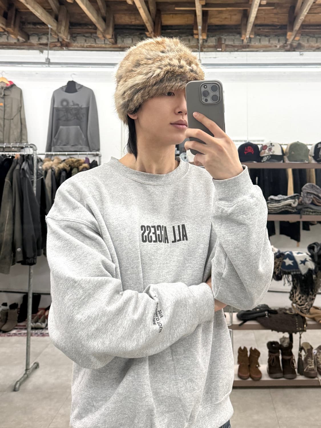 JPN 래빗 퍼 비니 상품이미지4