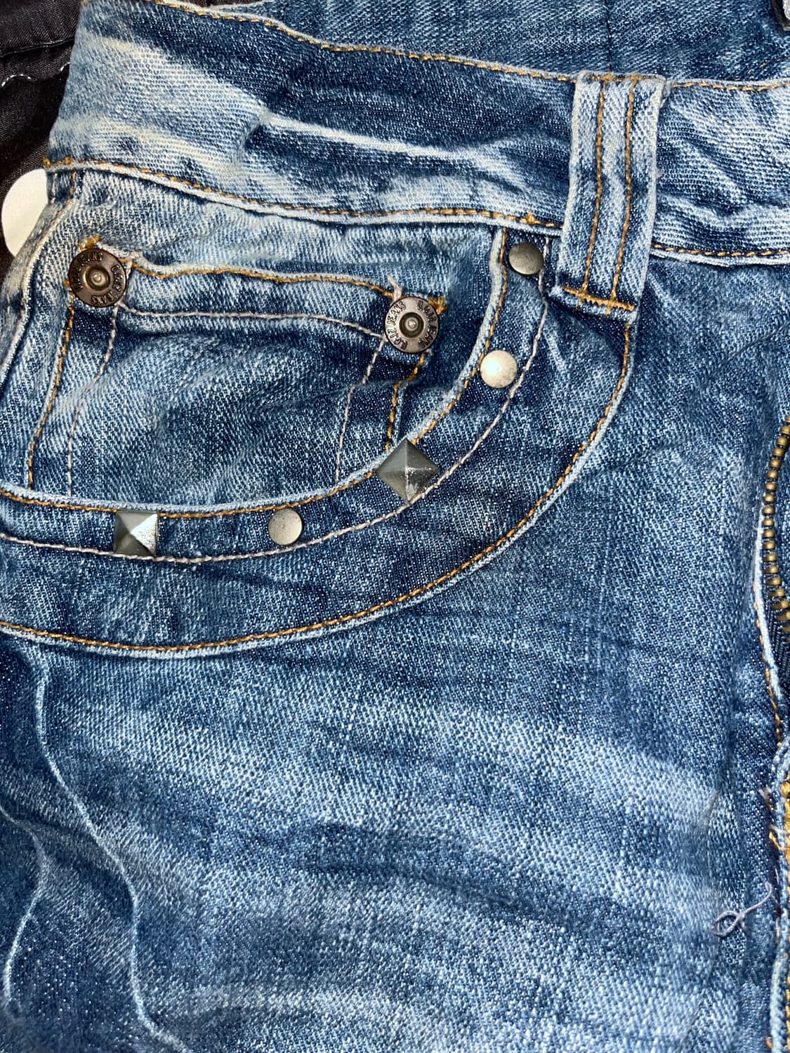 스터드 빈티지 워싱 데님 카고 바지 펑크 y2k 상품이미지3