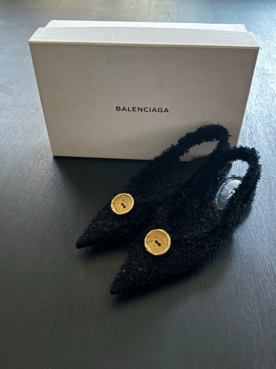 발렌시아가 스카파 트위드 루렉스 슬링백 플렛 36.5 상품이미지1