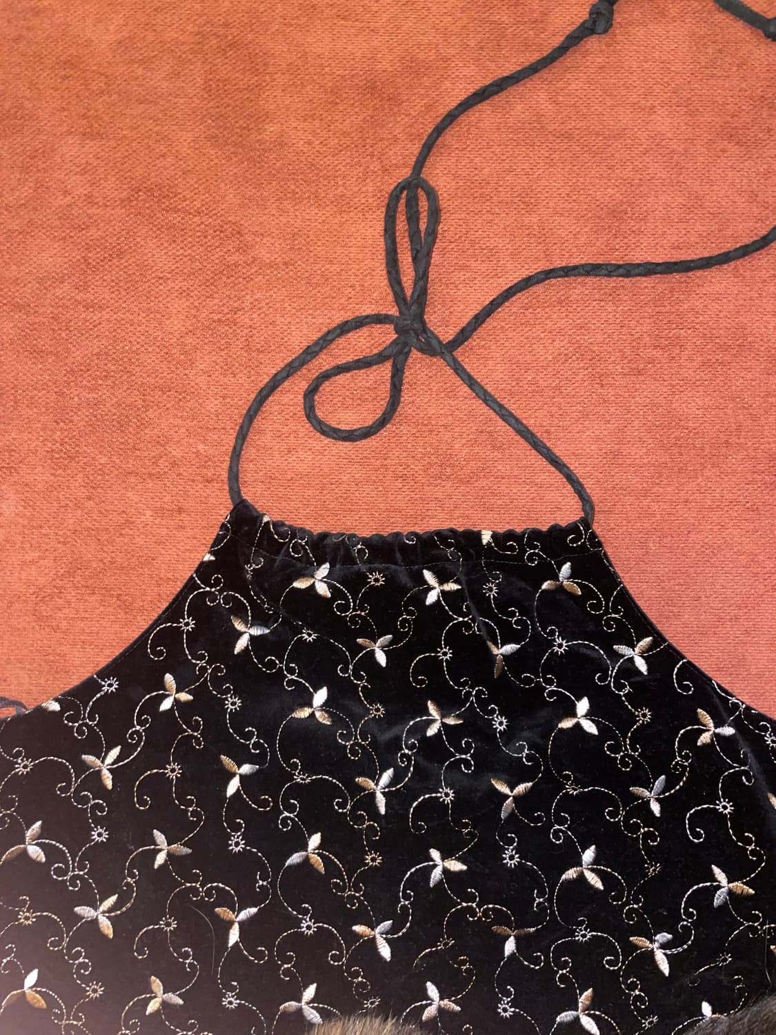 빈티지 벨벳 홀터넥 원피스 상품이미지3