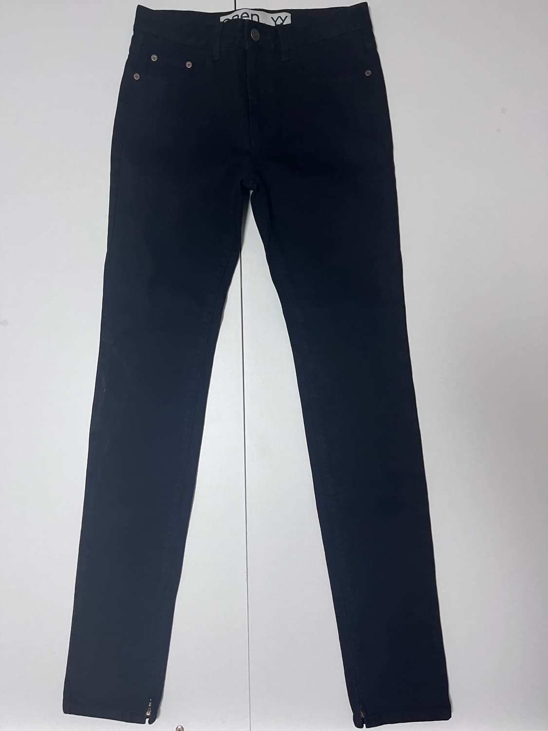 ZIP SLIT SKINNY JEANS, BLACK 상품이미지3
