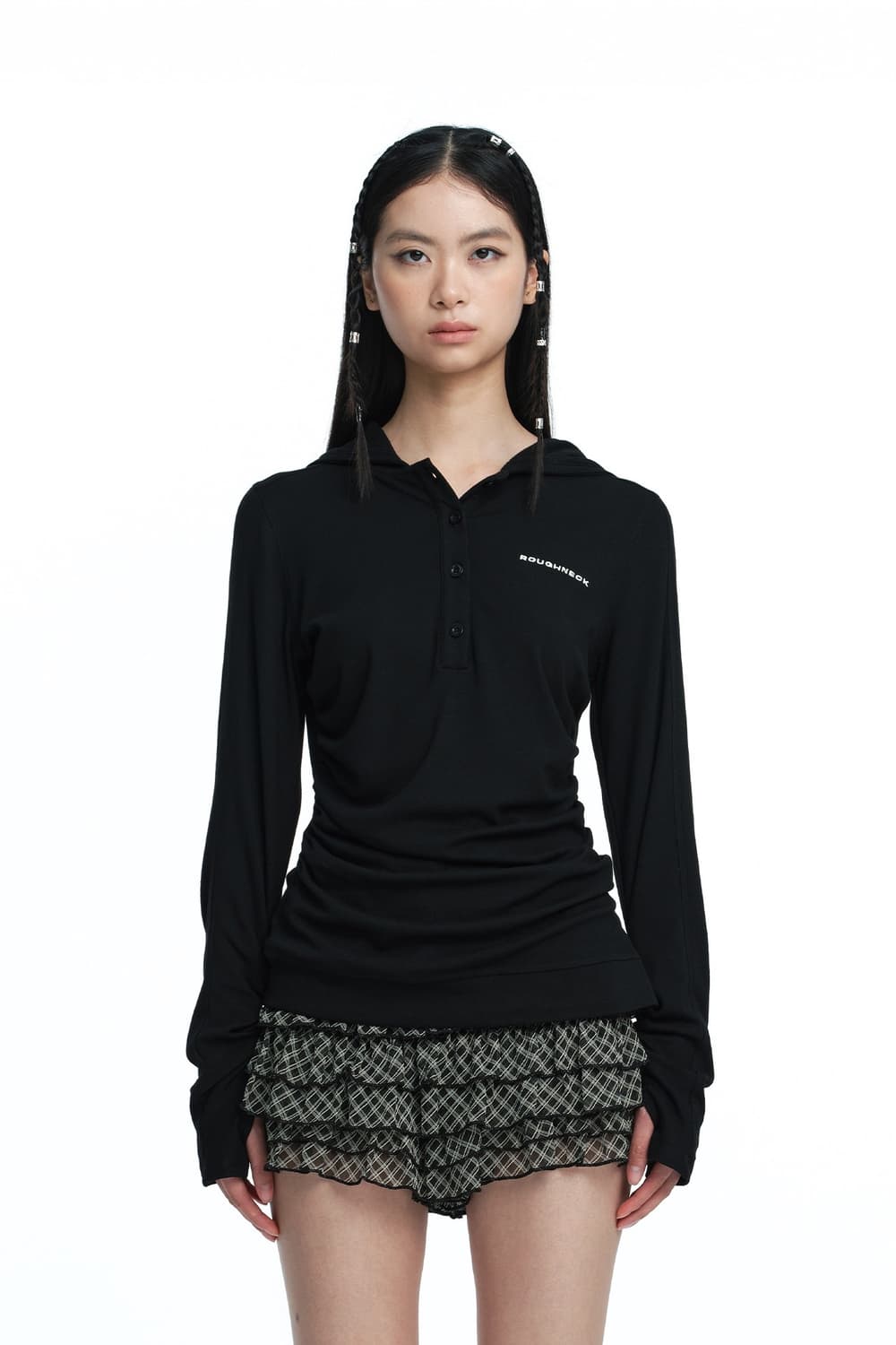 Roughneck Henley Hooded Long Sleeve Top  상품이미지4