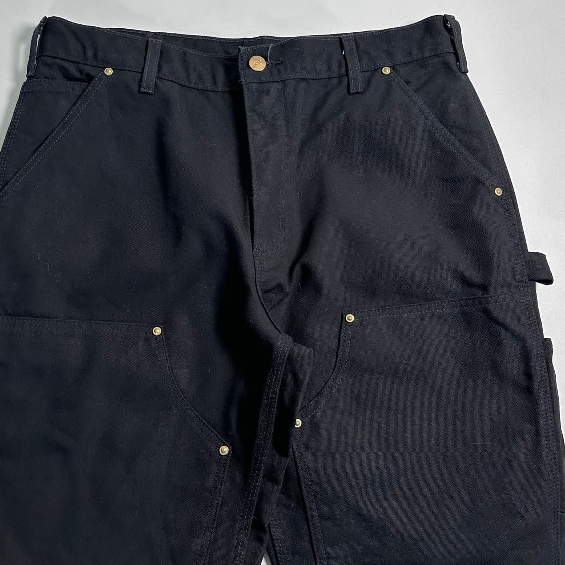 칼하트 b01 블랙 캔버스 더블니 팬츠  상품이미지2