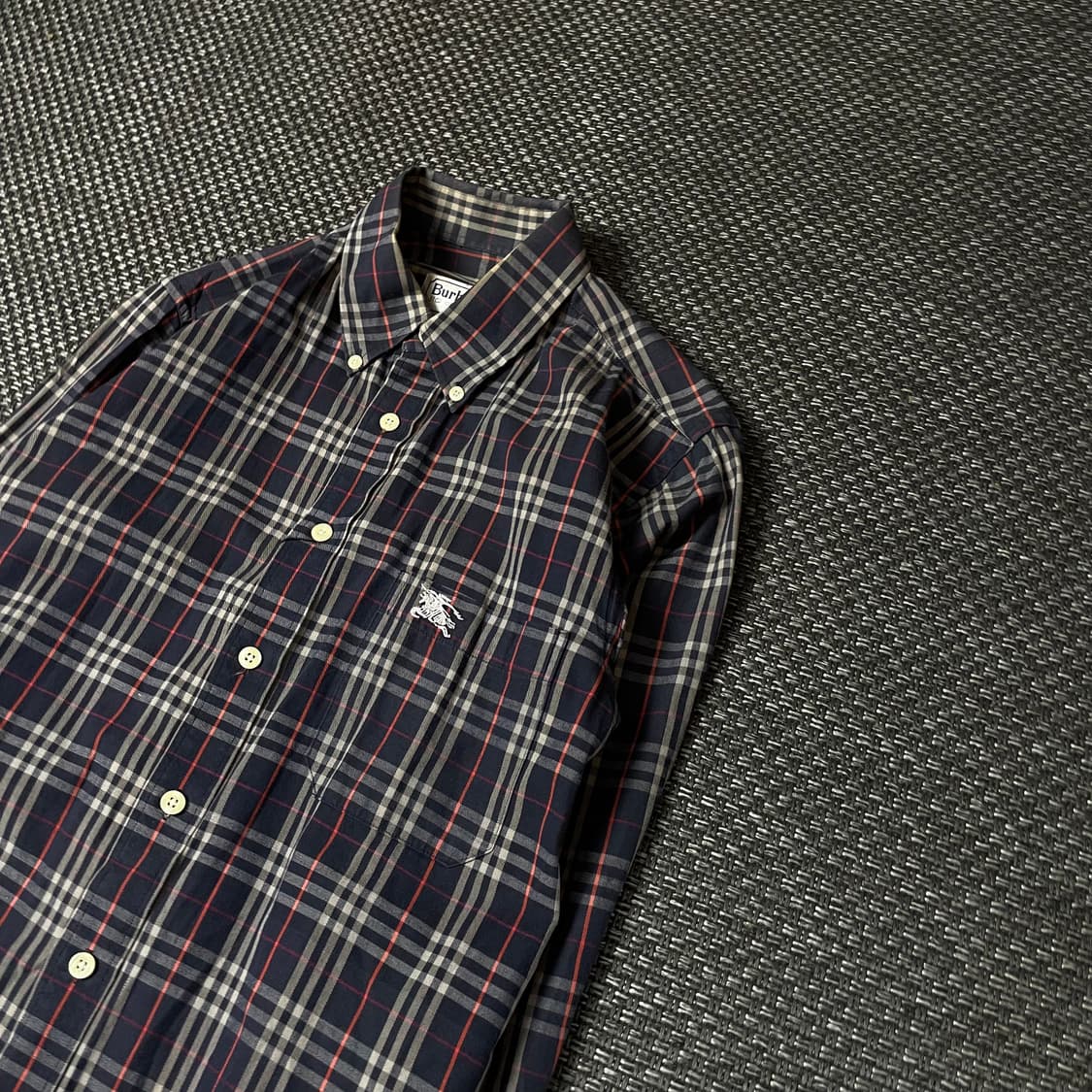 버버리 네이비 멀티 체크 긴팔 셔츠 S 상품이미지4
