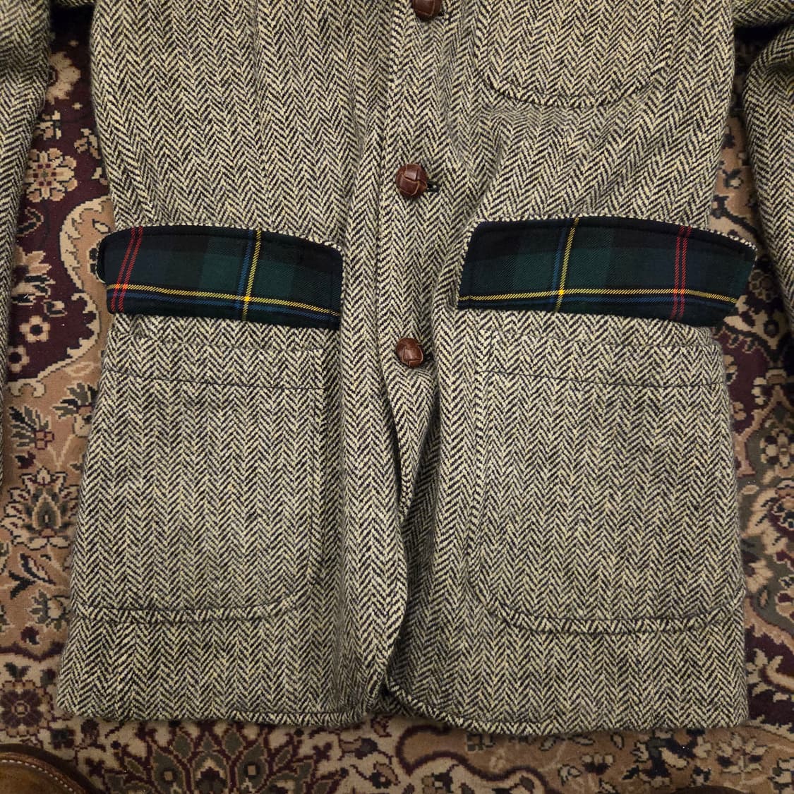 폴로 헤링본 엘보우 패치 자켓 스포츠 코트 블레이져 40r 상품이미지8