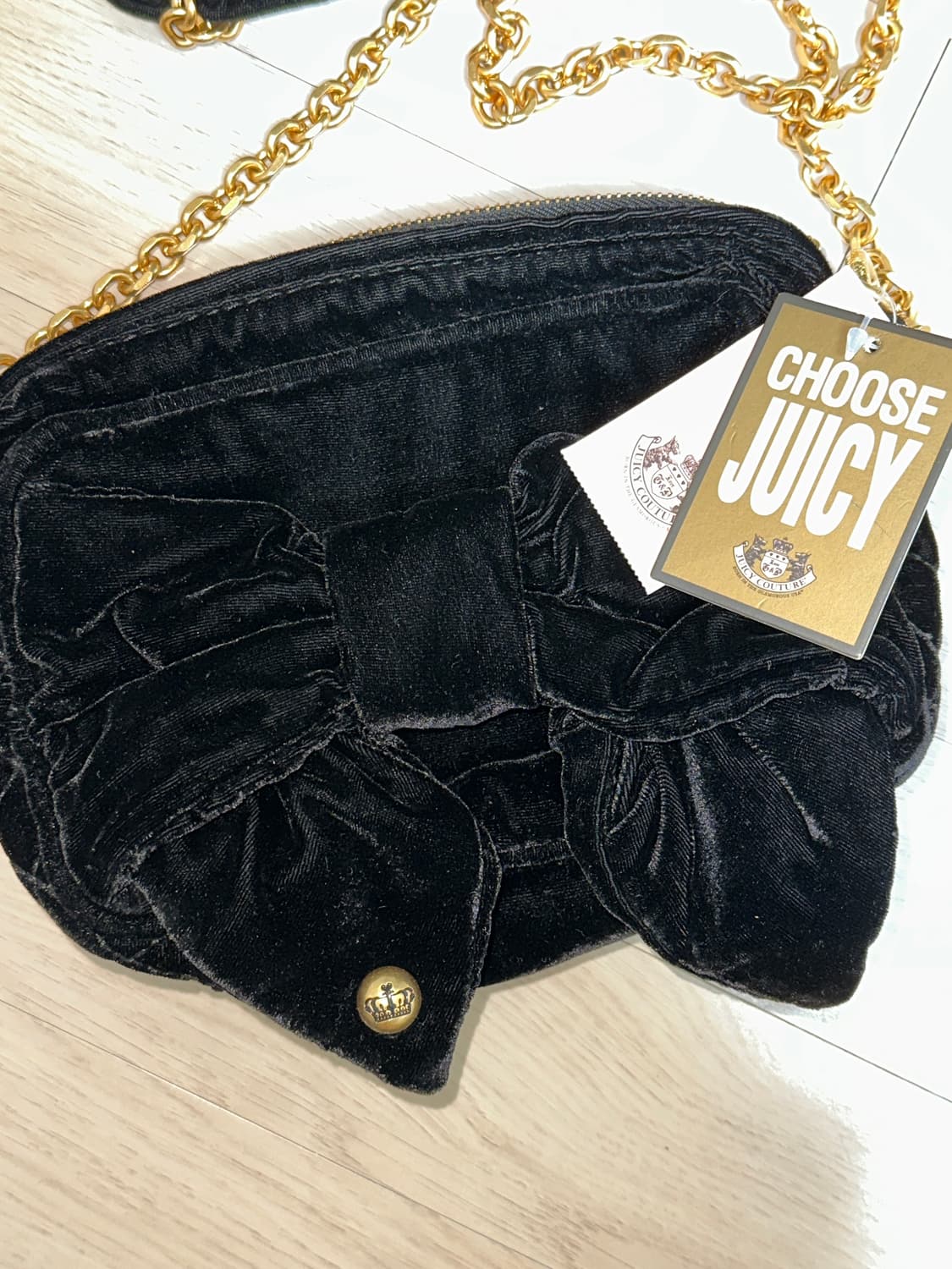 새상품) 쥬시꾸뛰르 리본 벨벳 체인백 상품이미지1