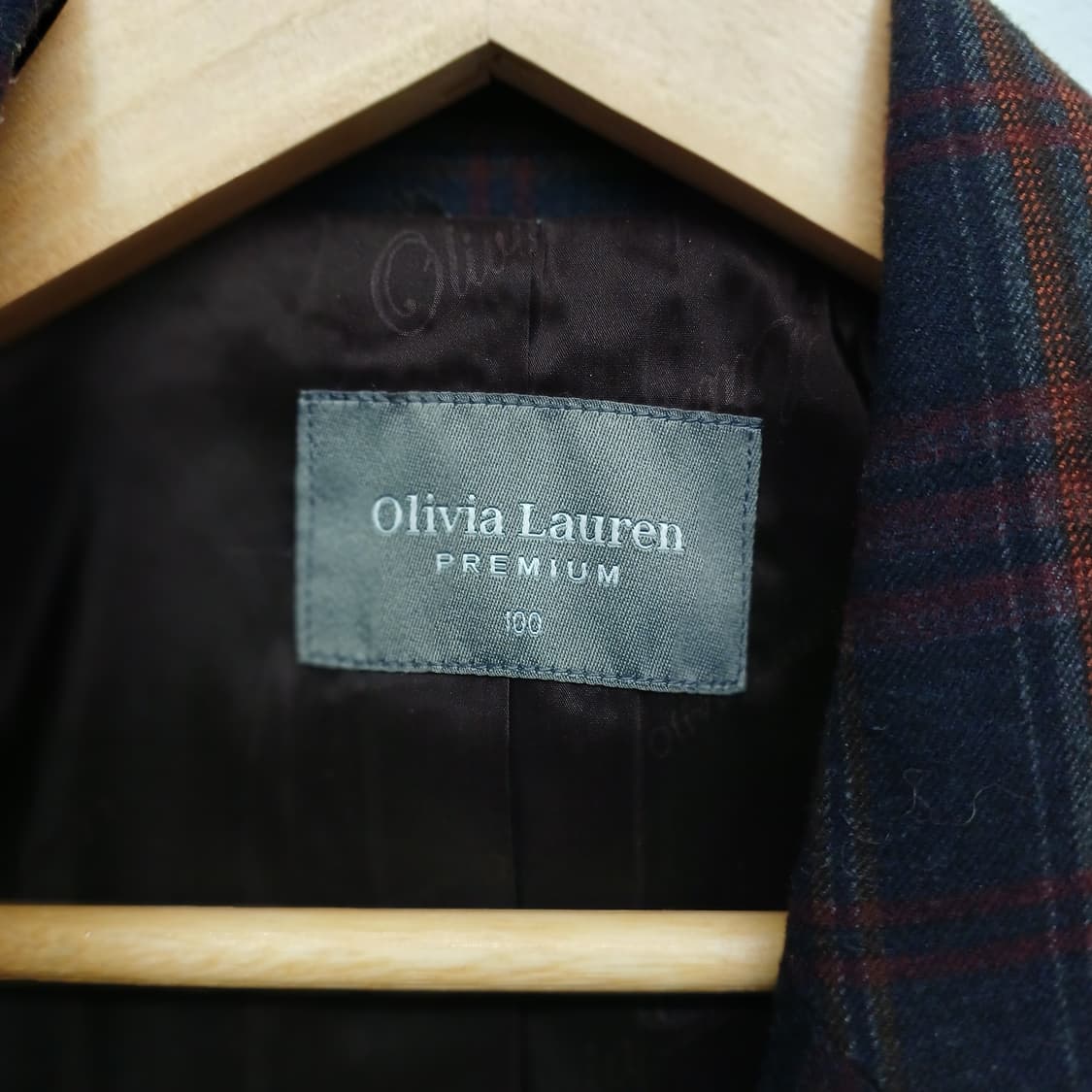 올리비아로렌 더블 체크 코트 100 상품이미지4