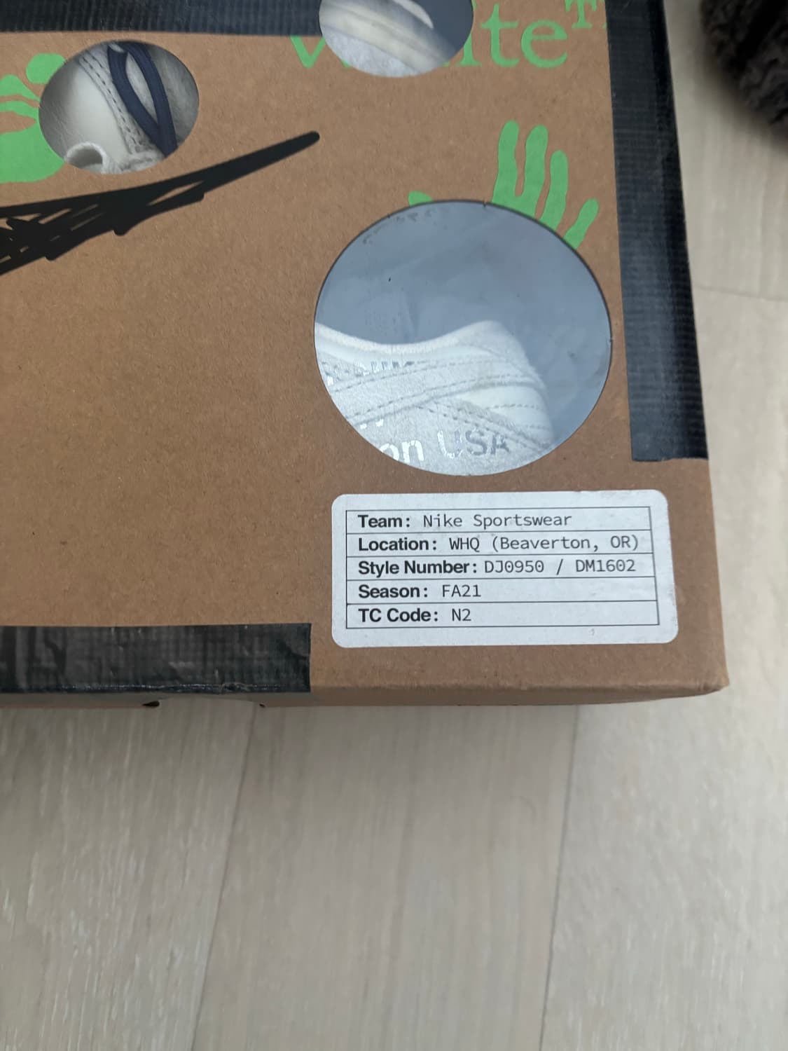 나이키 오프화이트 덩크 로우 265 상품이미지2