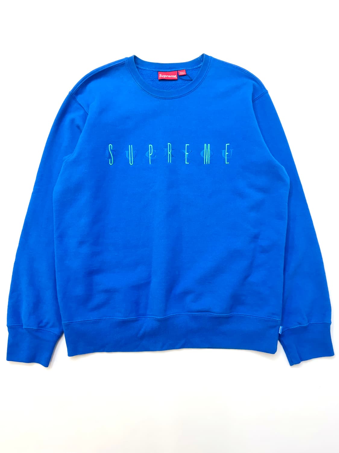 Supreme 슈프림 Fuck You 브라이트 블루 색상 크루넥 스웨트셔 상품이미지1