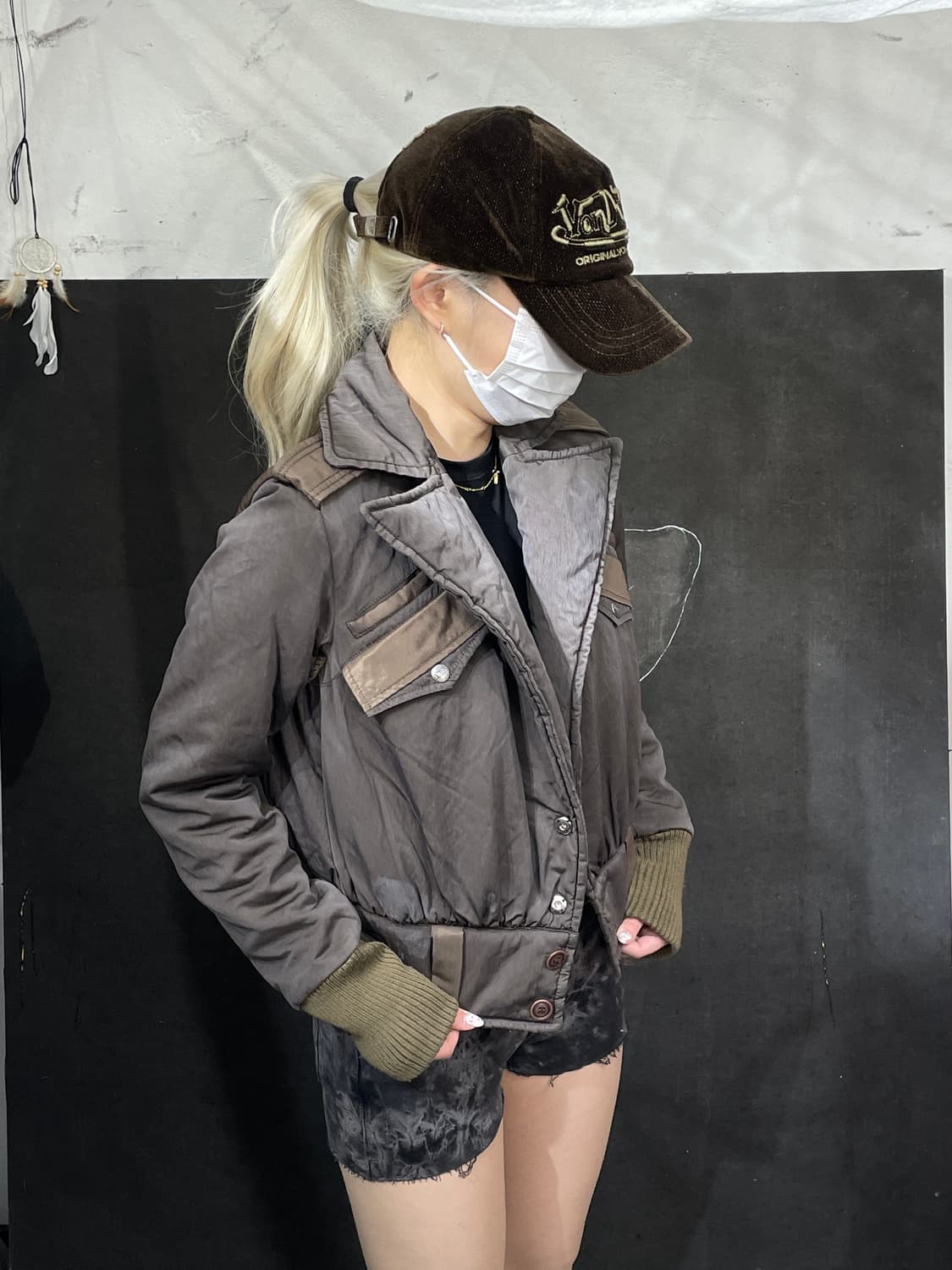 디젤 아카이브 y2k 바이커 봄버 자켓 브라운 패딩 점퍼 S 상품이미지1