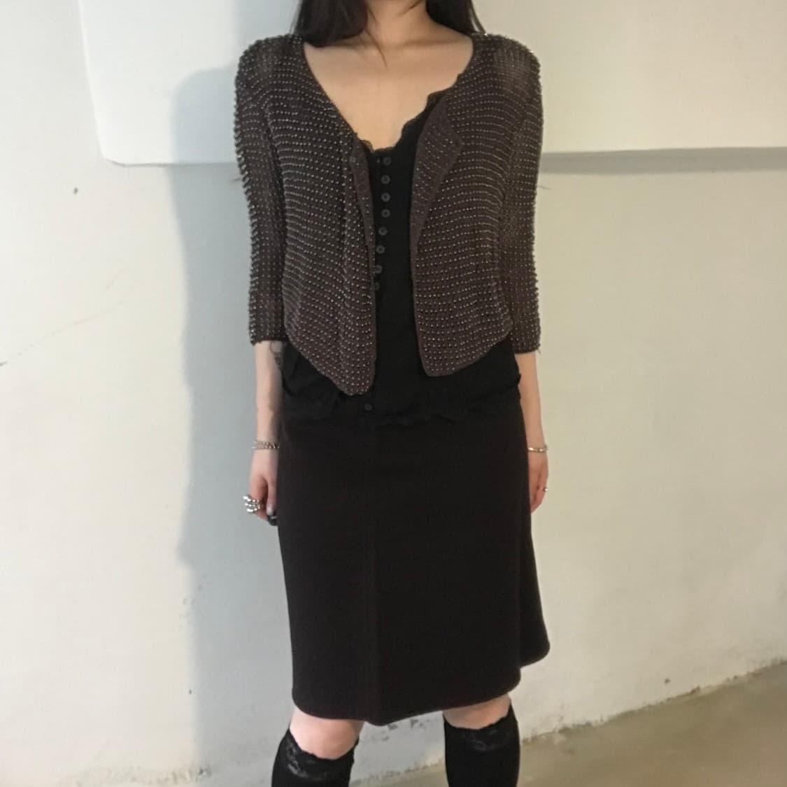 OS / 시슬리 시스루 비즈 가디건 상품이미지1