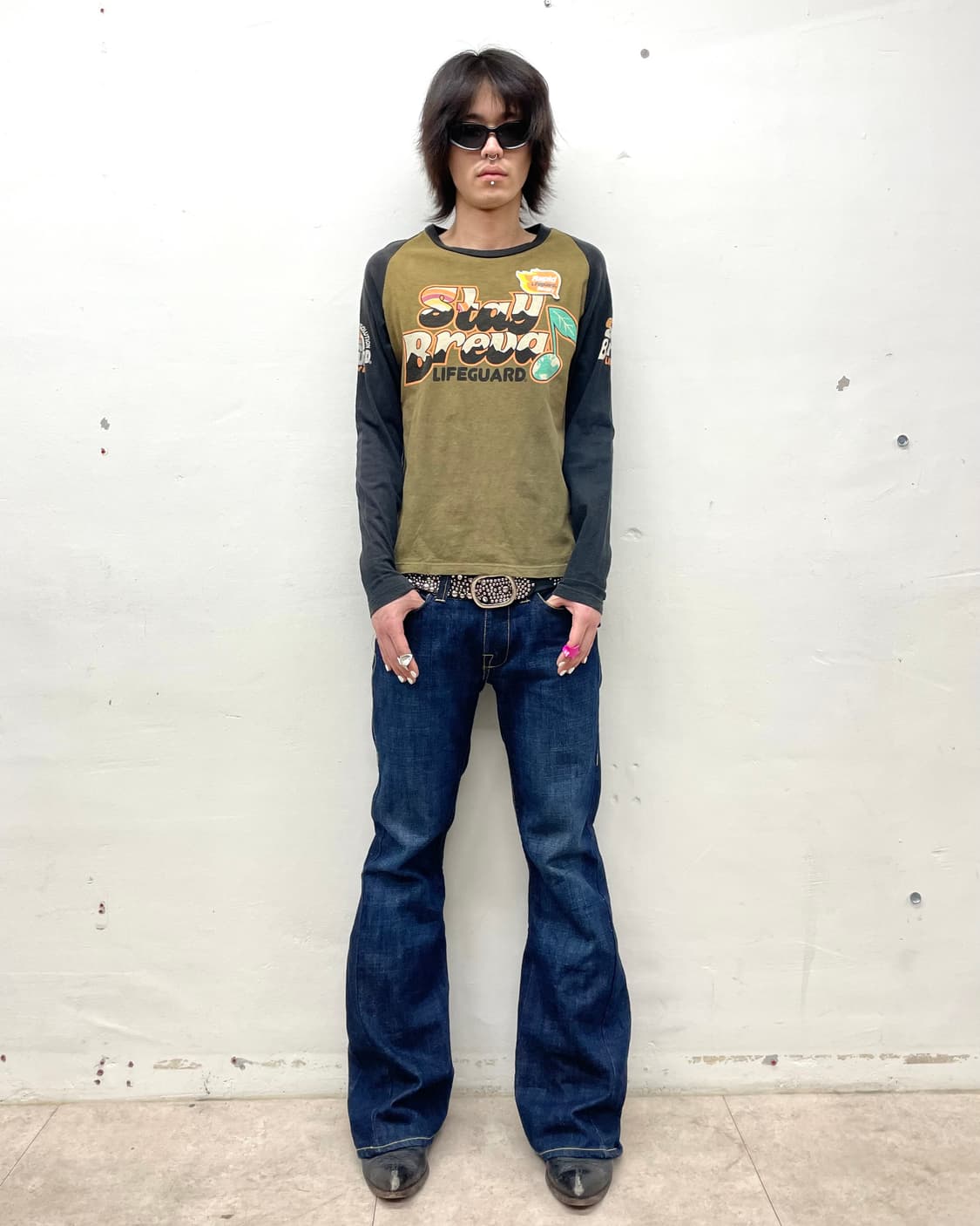 note leaf khaki long sleeve  상품이미지5