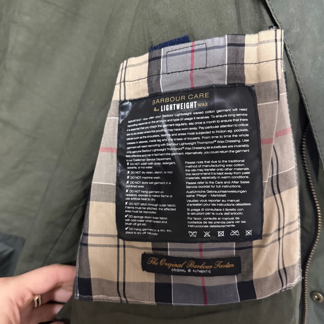 바버 왁스 자켓 올리브 XL 상품이미지9