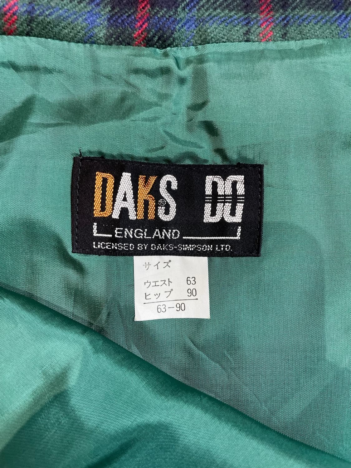 00‘s 닥스 모직 체크 플리츠 미디 스커트 상품이미지4