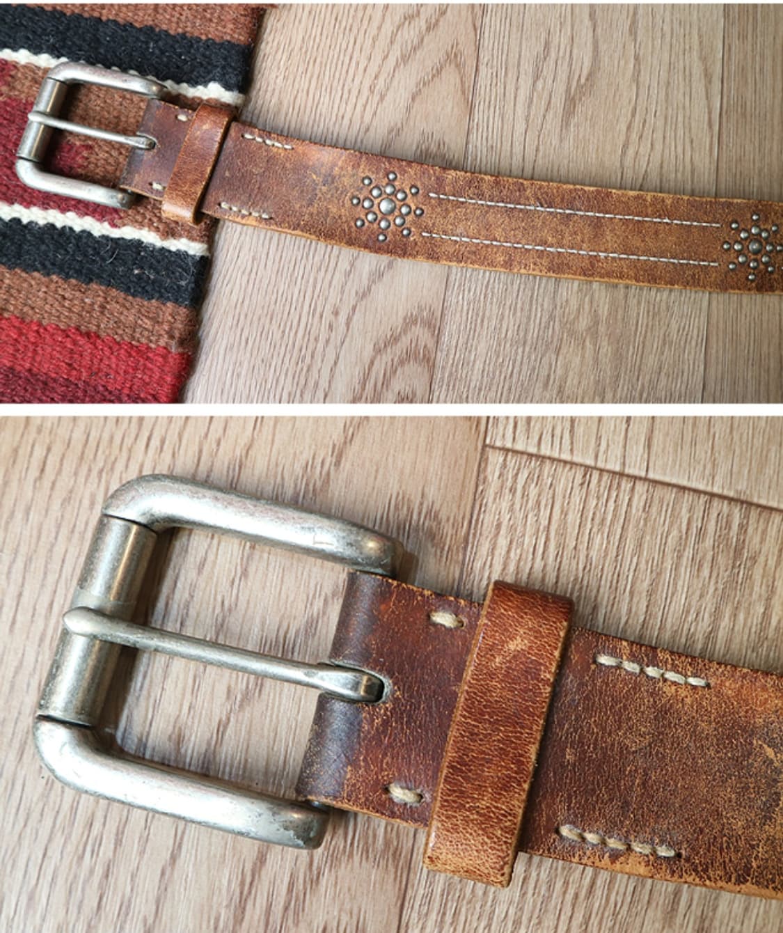 
일본 빈티지 튼튼한 아메카지 가죽 벨트 28-31 상품이미지4