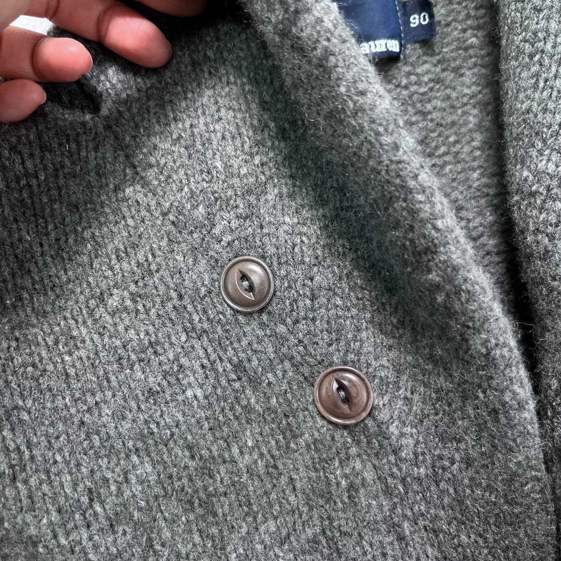 95 폴로랄프로렌 램스울 숄카라 버튼 그레이 니트 가디건 상품이미지5