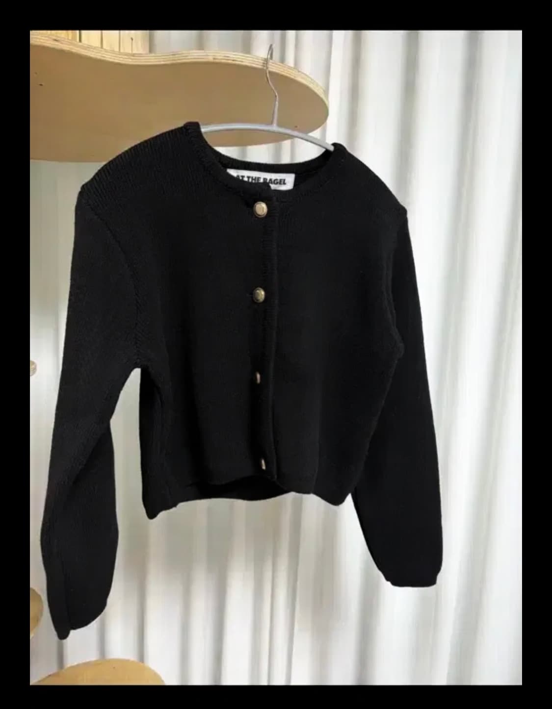 엣더베이글 피코 가디건 화이트, 블랙 상품이미지3