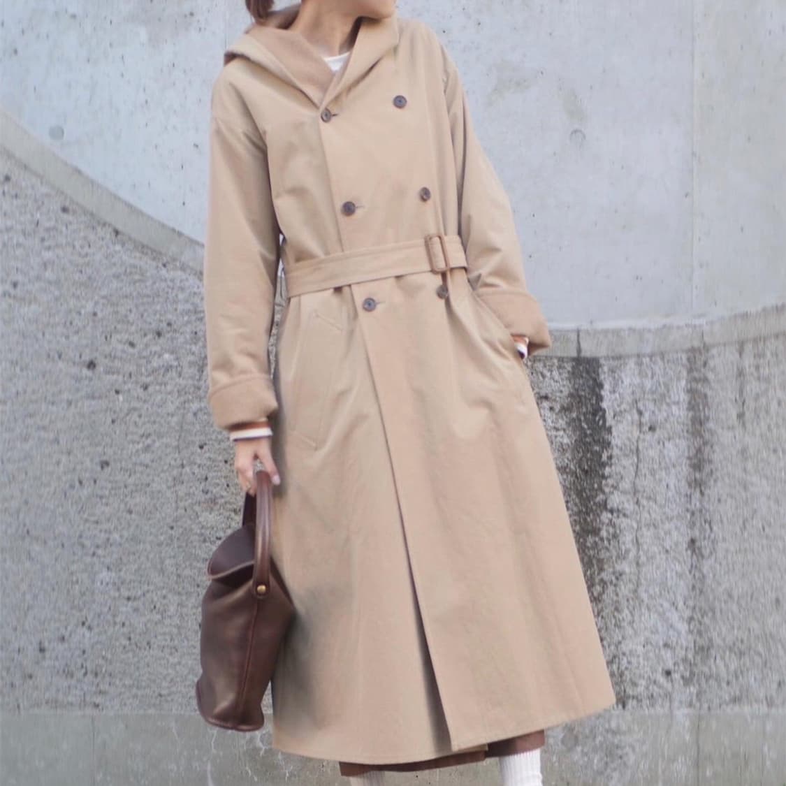 finx hard twist gabardine hooded double  상품이미지2