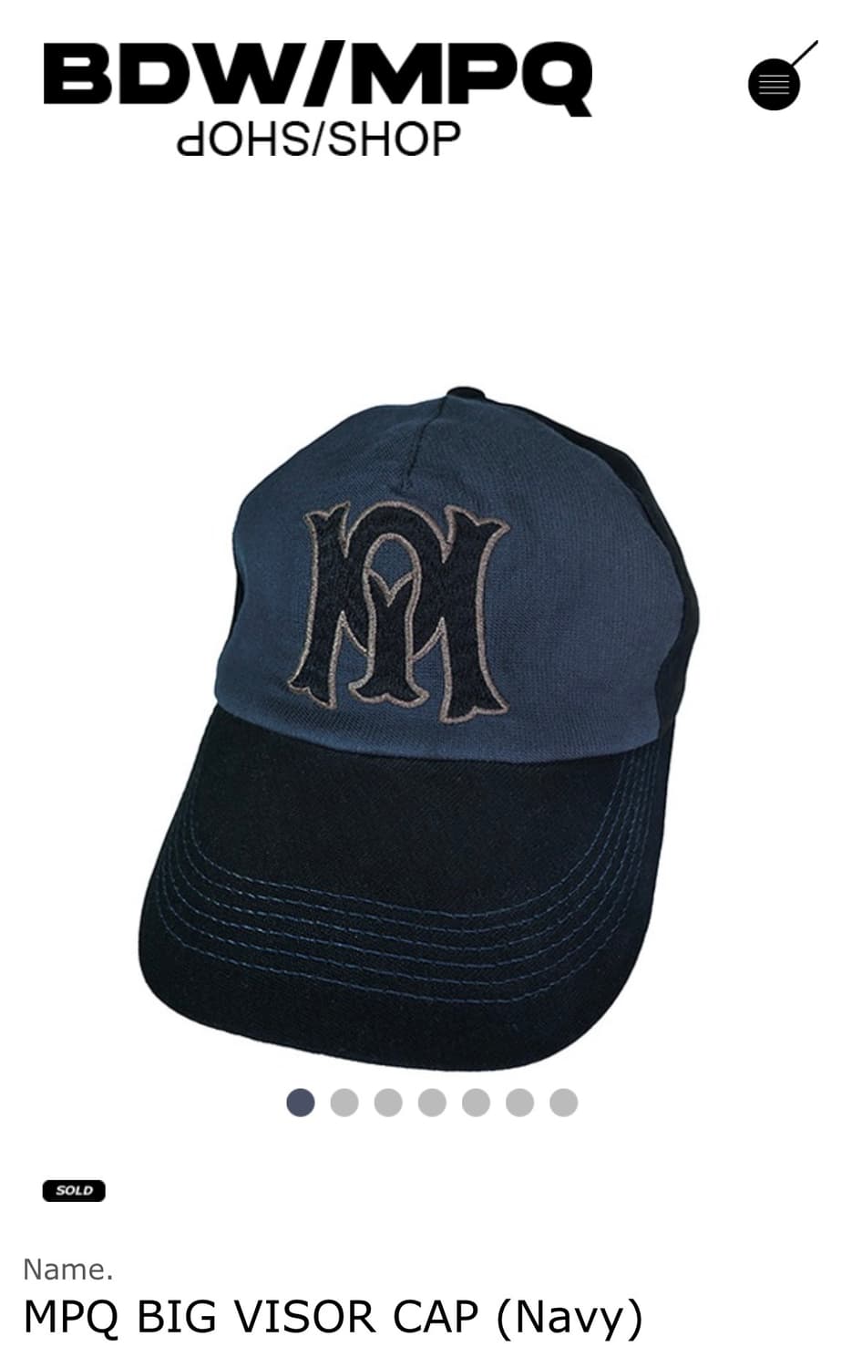 MPQ BIG VISOR CAP (Navy) 상품이미지1