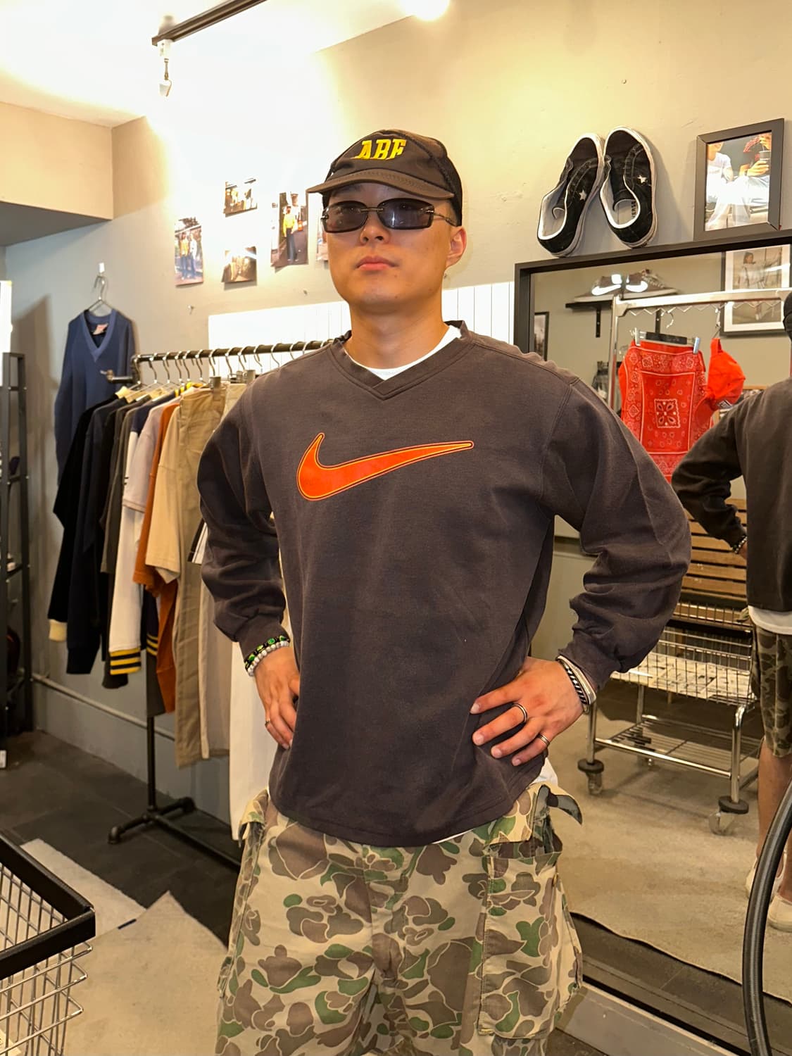90’s Nike V-neck Swoosh fading sleeve 상품이미지1