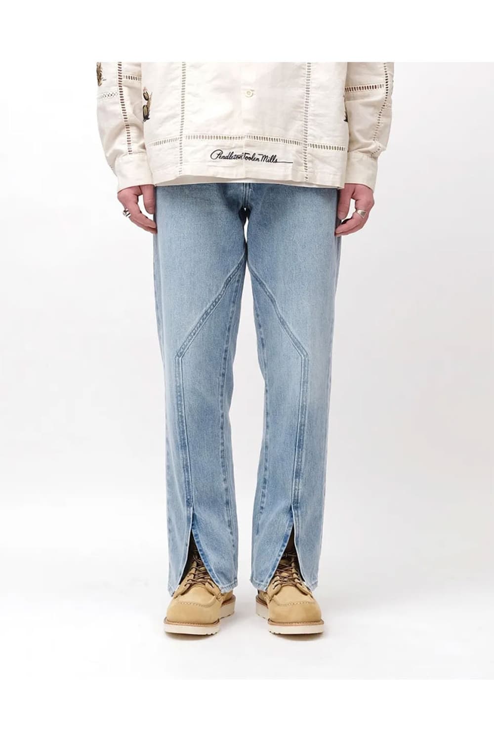 (새상품) 올드파크 슬릿 진 블루 상품이미지3