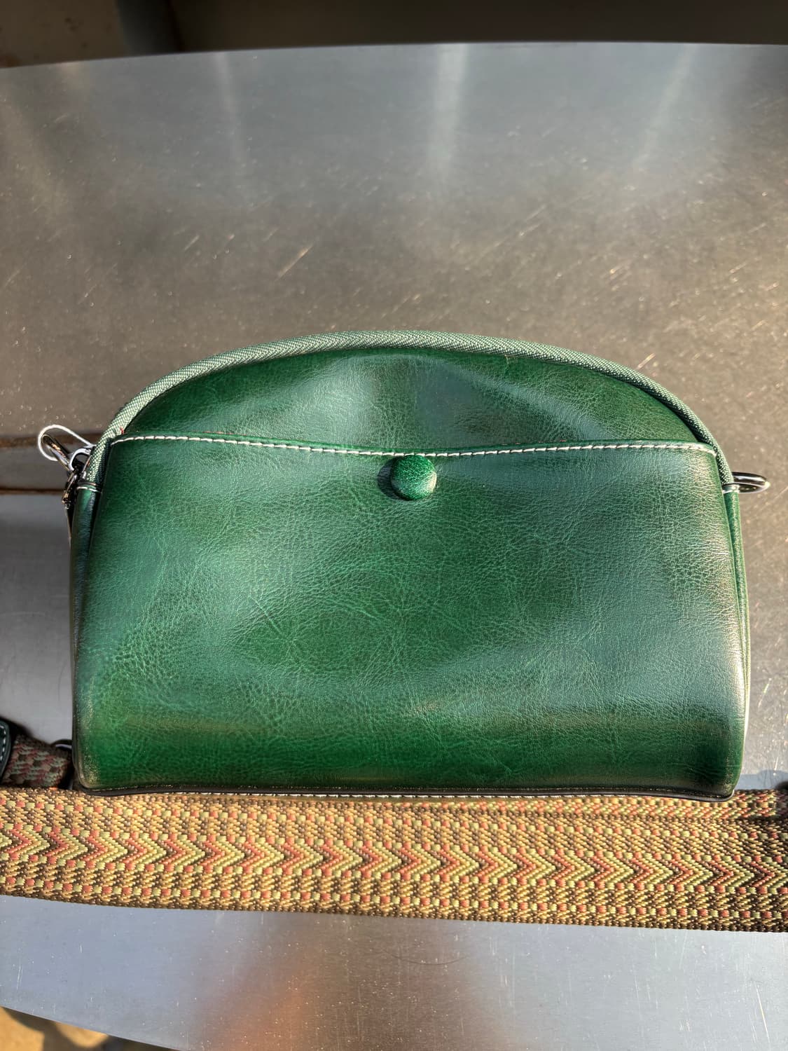 히피 에메랄드 레더 썬플라워 크로스백 상품이미지4