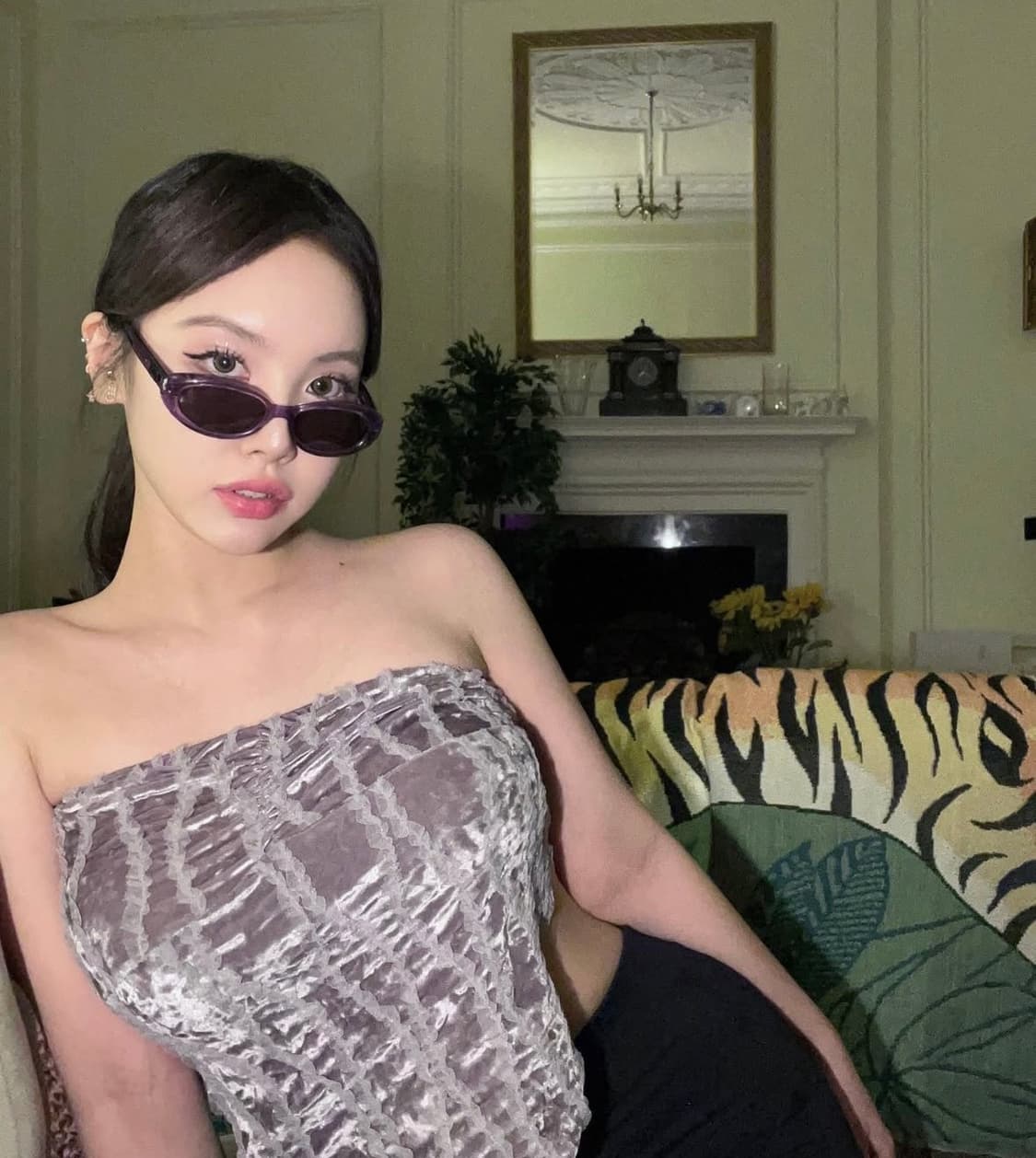 배디 벨루어 튜브탑 블랙 상품이미지1