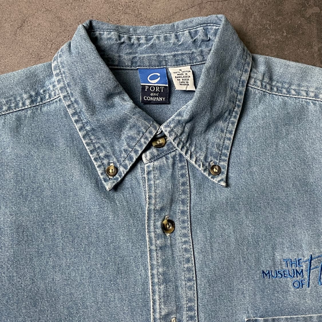 PORT AND COMPANY 빈티지 코튼 데님 셔츠 A00733 상품이미지2