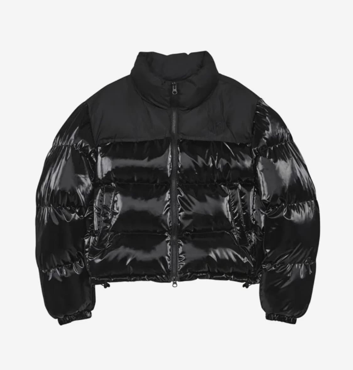 러브이즈트루 글로시 숏패딩 블랙 상품이미지1