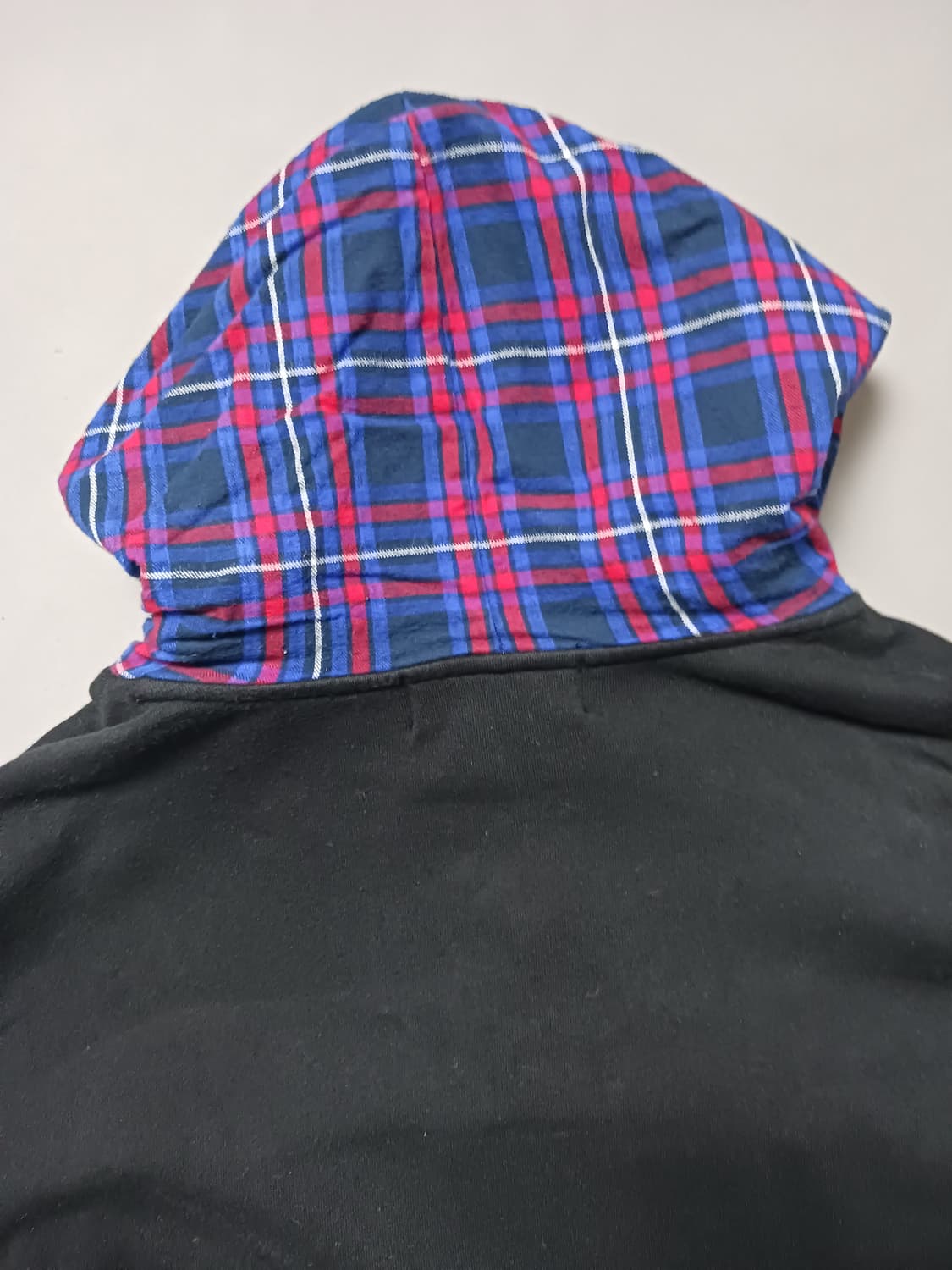 [L] PLAC 블랙 체크 레이어드 후드티 상품이미지7