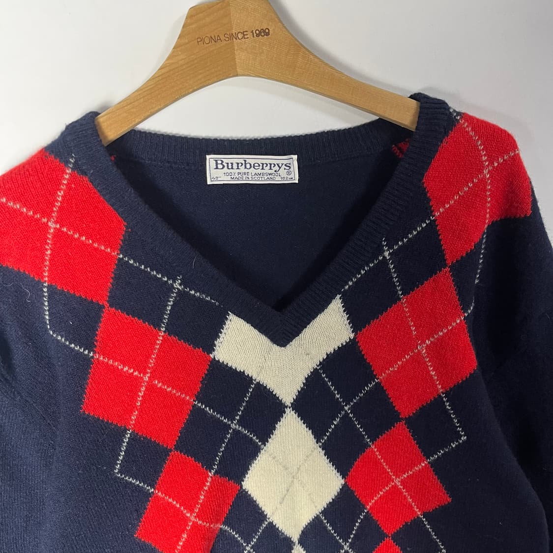 [Burberry] 90's 버버리 재팬 아가일 울 니트 상품이미지3