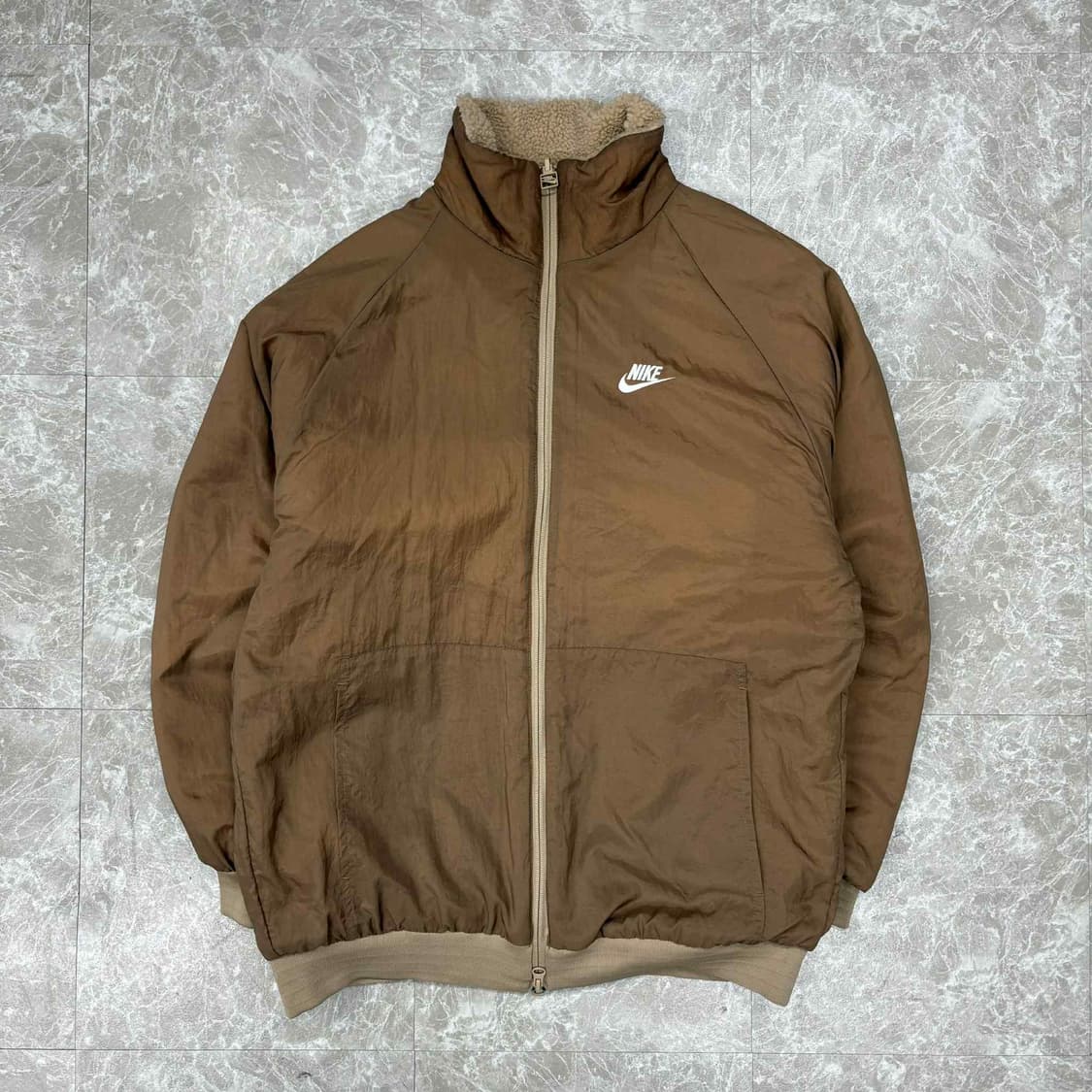 나이키 신형 빅스우시 베이지 핀터깔 플리스 자켓 풀집 후리스(L) 상품이미지4