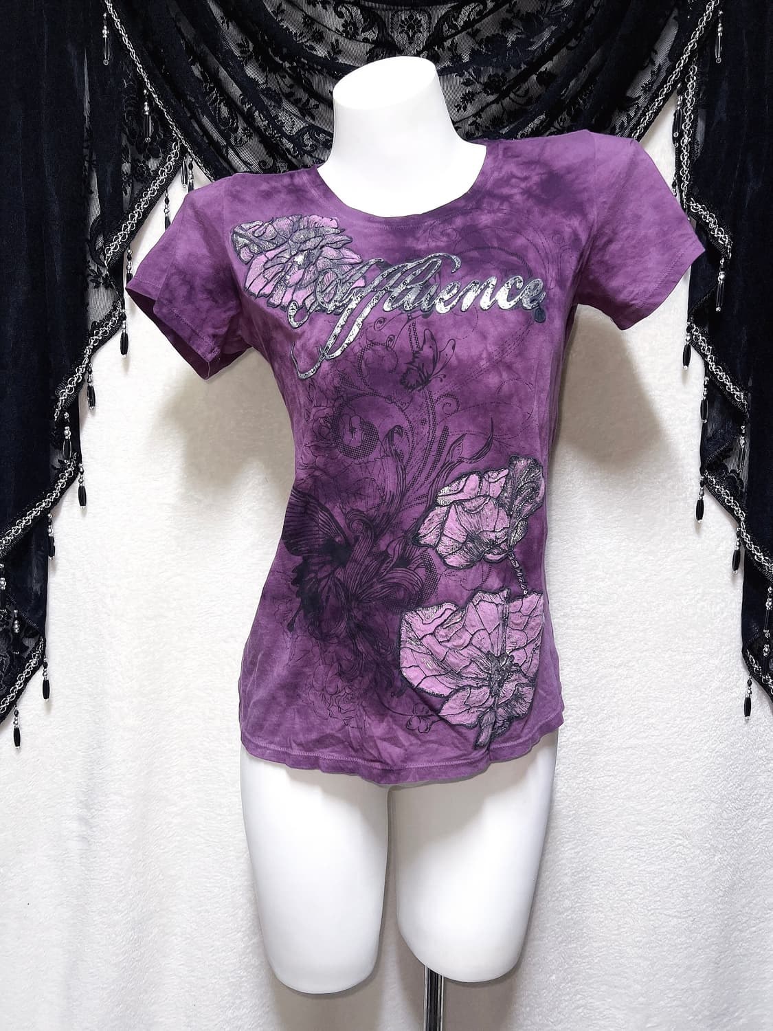 어플릭션st 버커루 y2k 와투케 갸루 펑크 00s 오리엔탈 레터링 반팔 상품이미지1