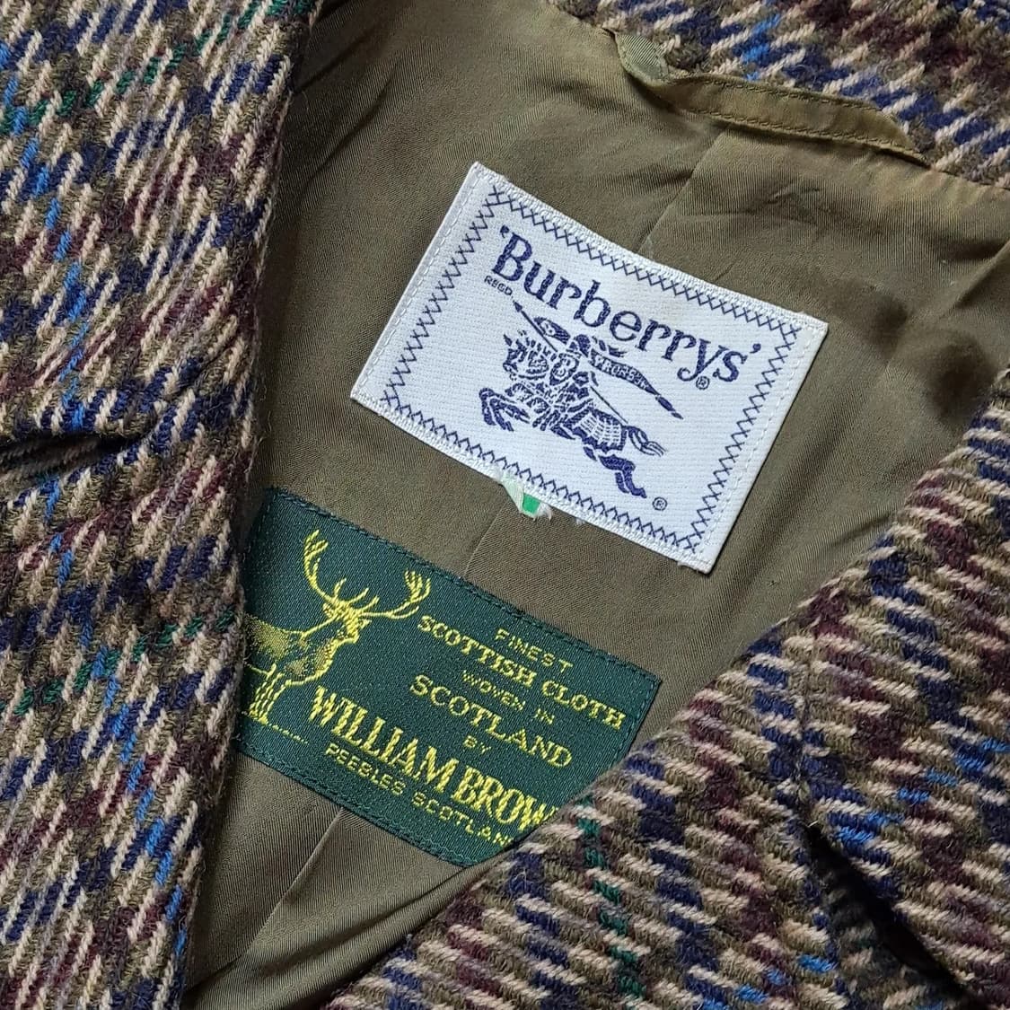 [버버리] 올드머니 빈티지 울 모직 체크 더블 자켓 상품이미지4