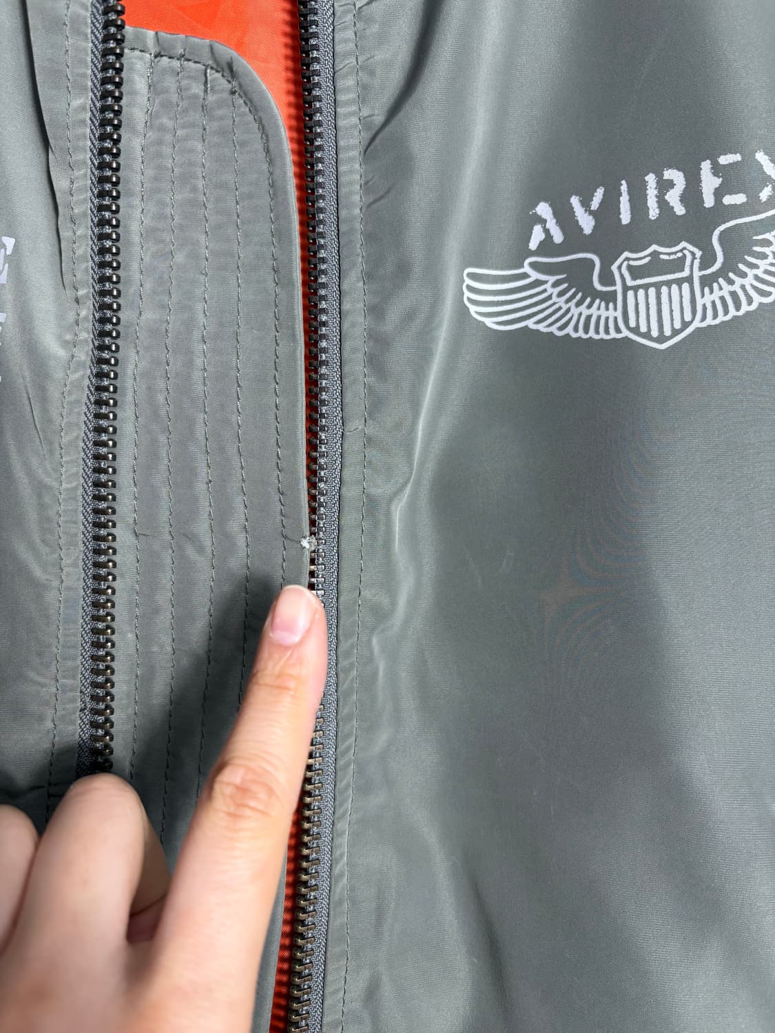 Avirex 아비렉스 ma-1 항공점퍼 카키 상품이미지5