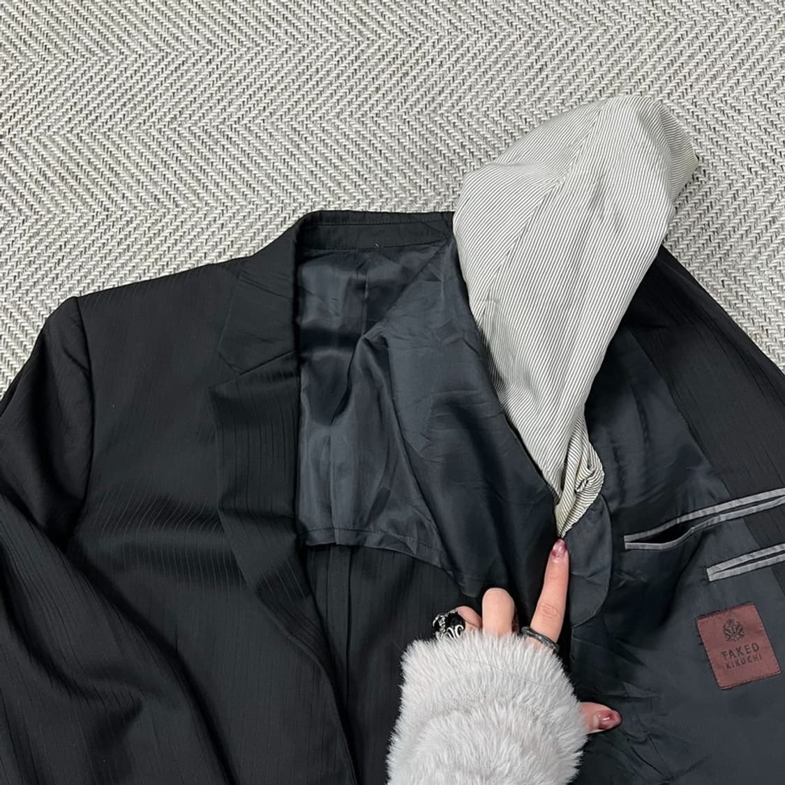 타케오키쿠치 스트라이프 울 블레이저 셋업 v0702 상품이미지3