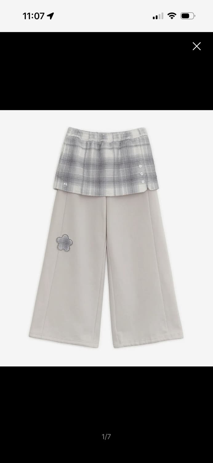 허그유어스킨 플리스 스커트 조거팬츠 핑크 그레이 상품이미지1