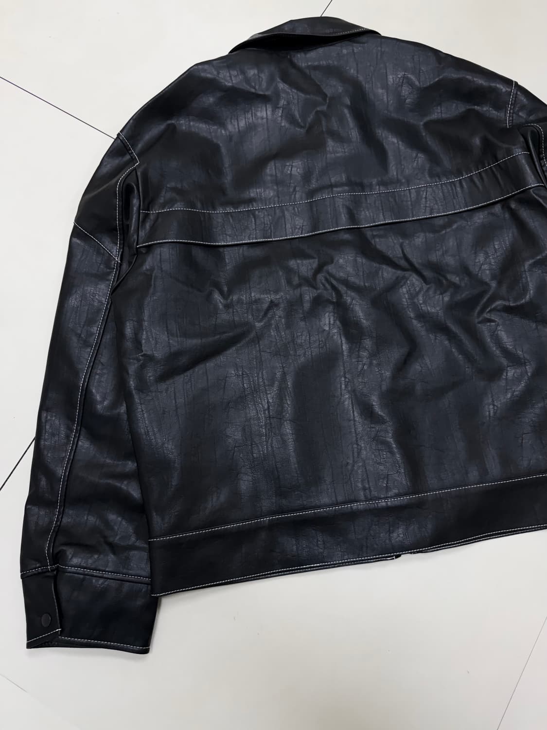 파브레가 다비드 스티치 포켓 레더 자켓 상품이미지6