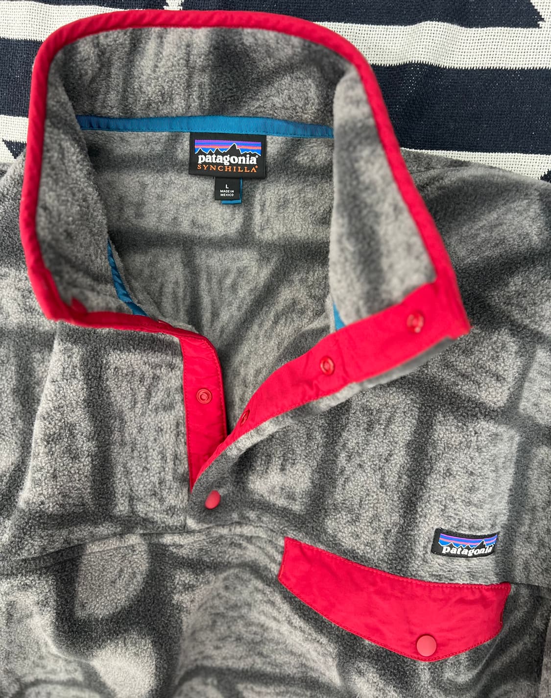 PATAGONIA Synchilla Aztec Stone Gray Red 상품이미지4