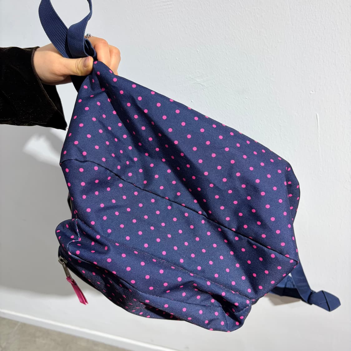 잔스포츠 핑크 네이비 도트 땡땡이 백팩 가방 상품이미지5