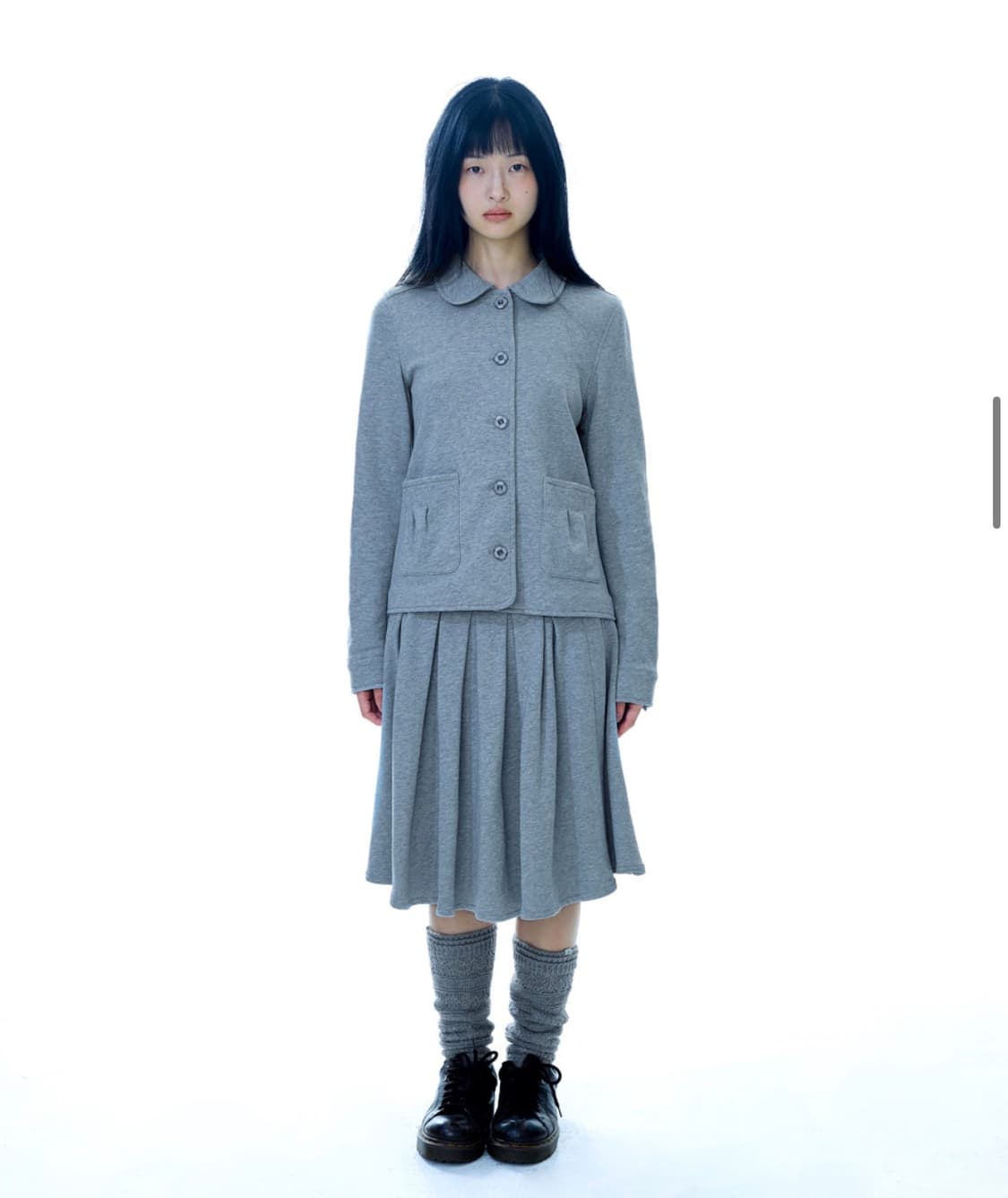 COZY SWEAT JACKET MELANGE GREY 상품이미지3