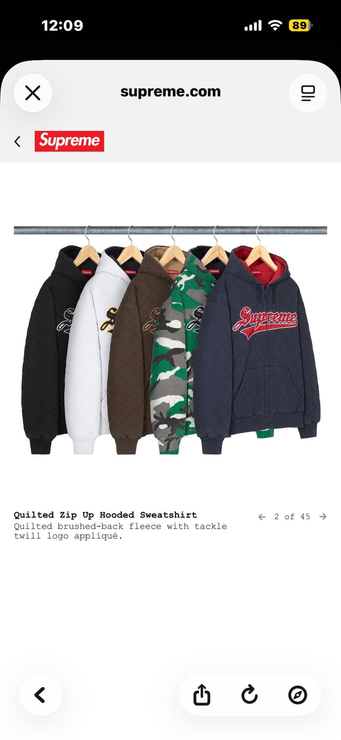 f/w 25 퀼티드 집업 후디 브라운 컬러 구합니다 상품이미지1