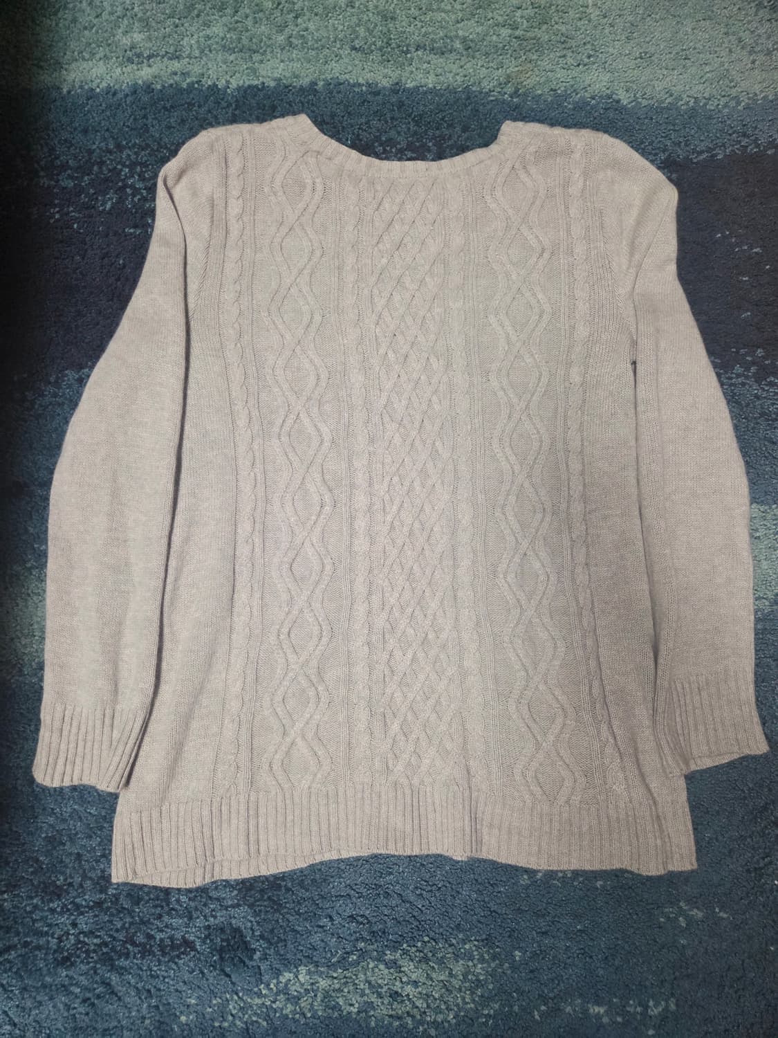 택포)LEILIAN 일본 빈티지 니트모리풍 핀터깔 부드러운 베이지 꽈배기 상품이미지3