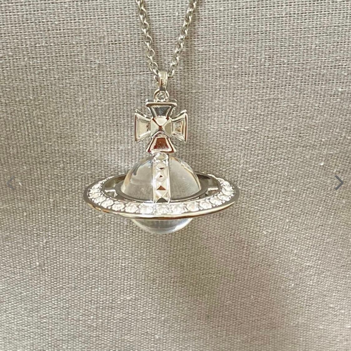 비비안 웨스트우드 아카이브 화이트 크리스탈 orb 팬던트 목걸이 상품이미지6