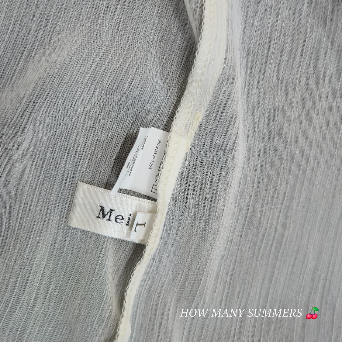 여름 시스루 리본 볼레로 가디건 링클 쉬폰 반팔 블라우스 화이트 상품이미지7