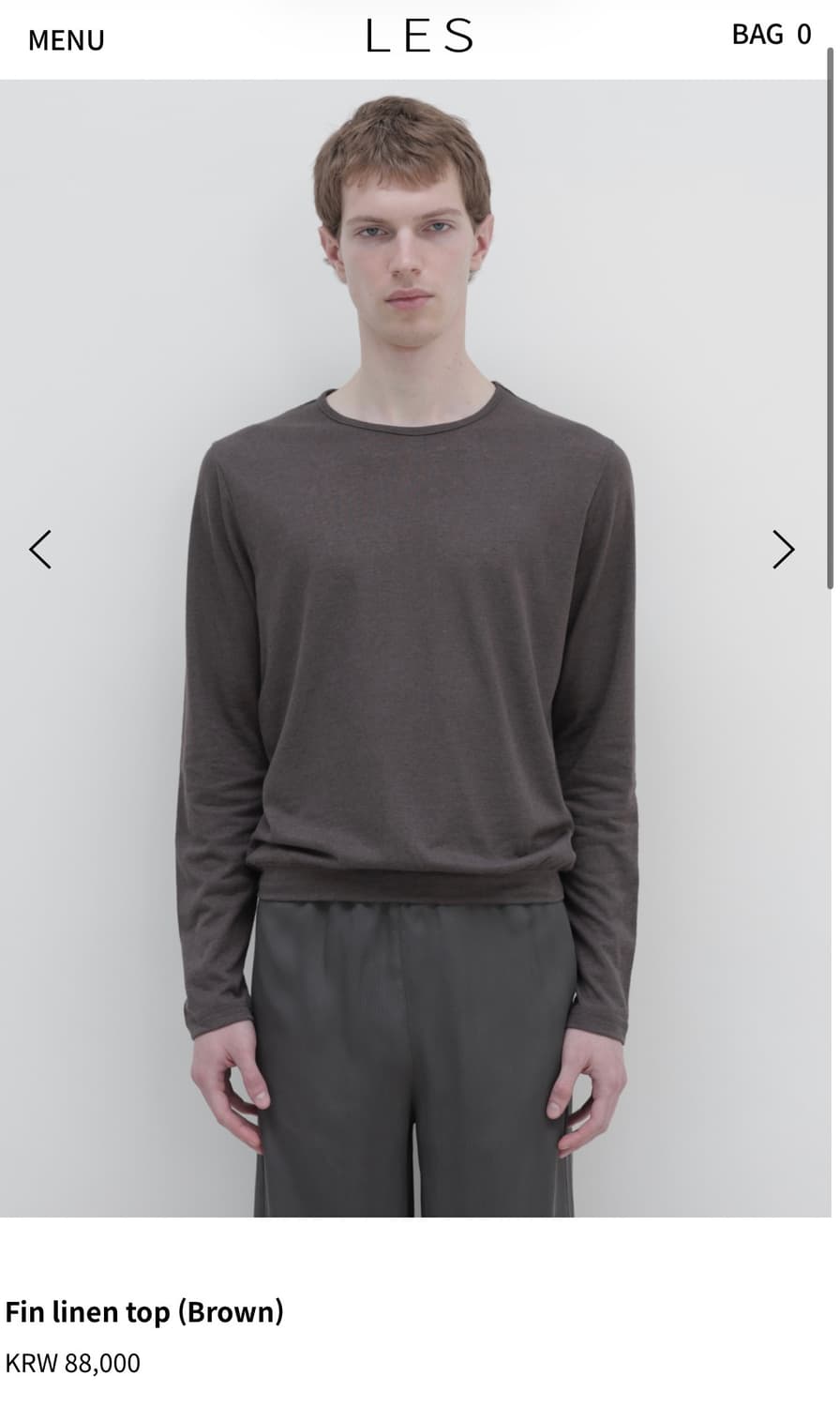 교환) LES Fin linen top Brown 상품이미지1