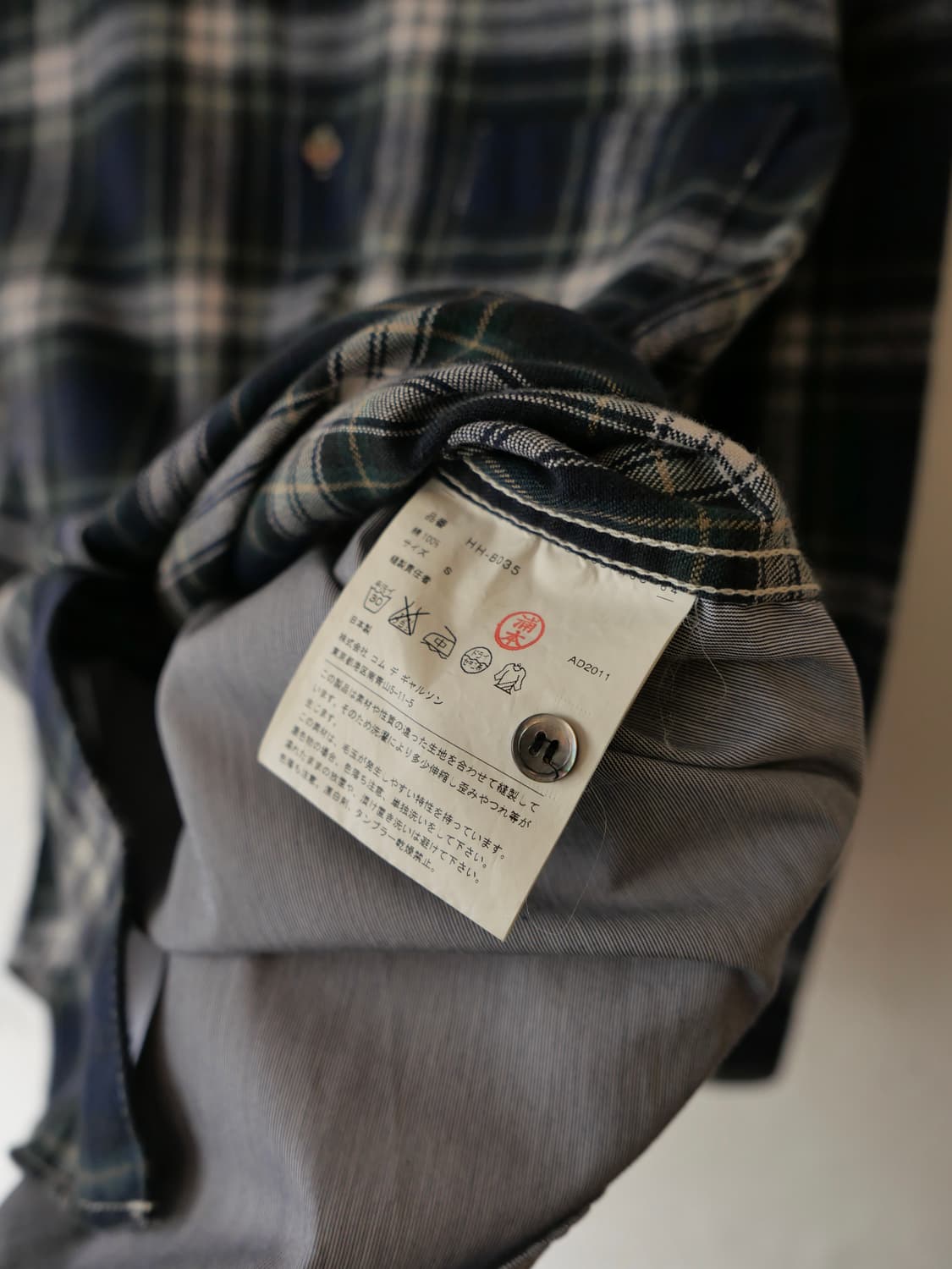  꼼데가르송 옴므 체크 셔츠 상품이미지4