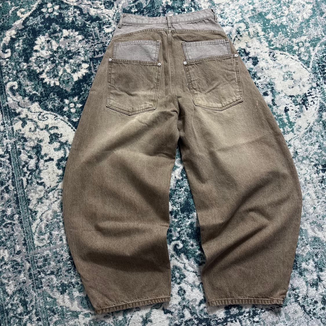 와이드 벌룬핏 브라운 샘플 데님 팬츠 상품이미지2