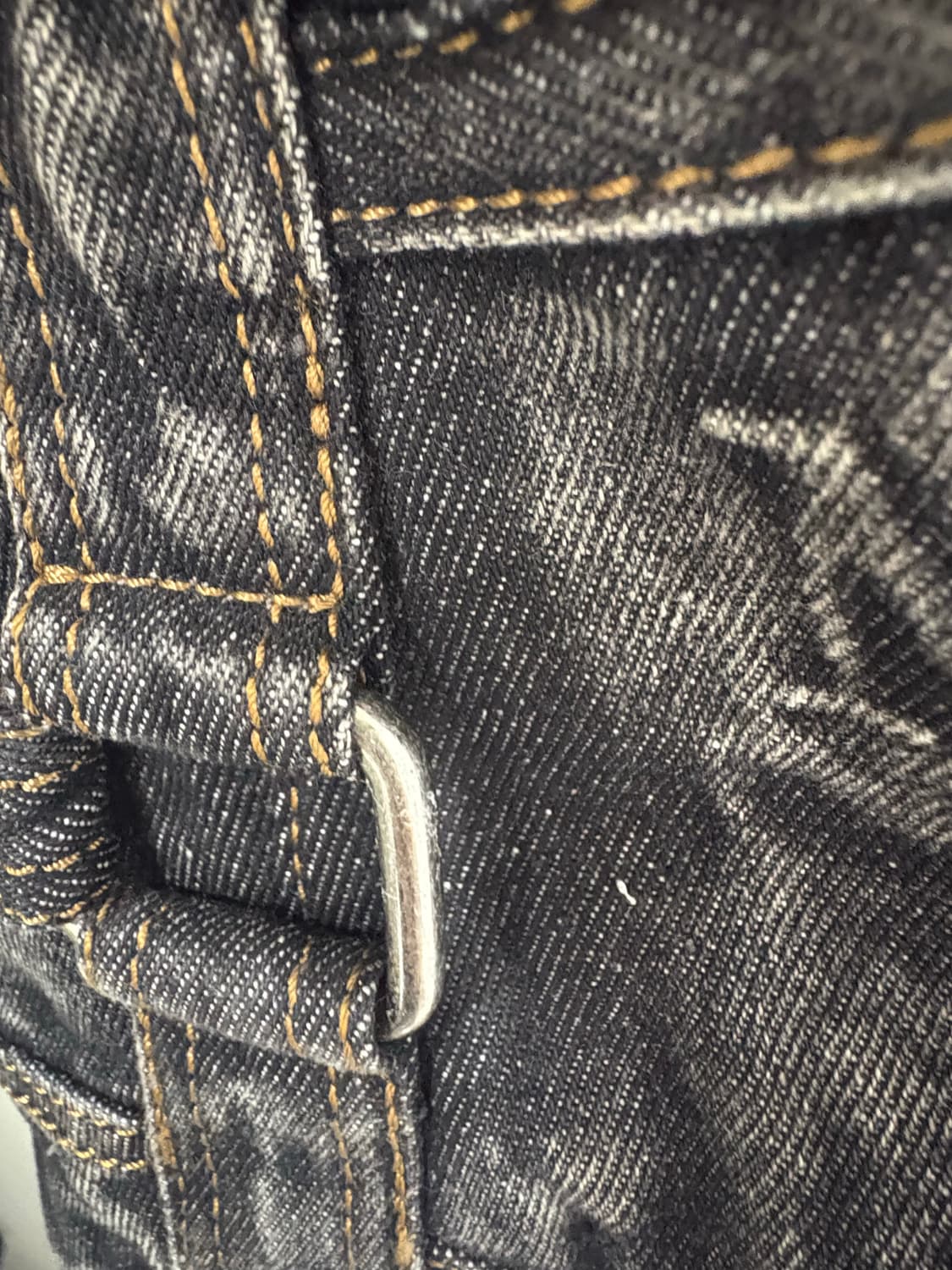 마뗑킴 마틴 워시드 데님 스퀘어 백 인 블랙 상품이미지5