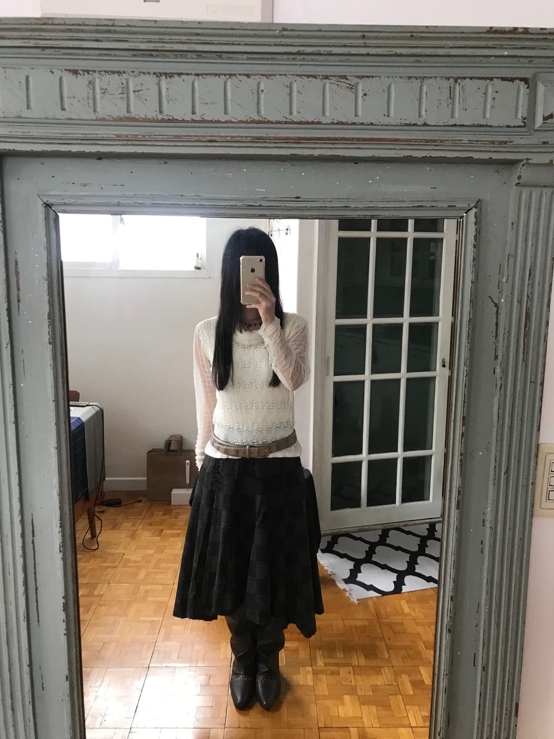 vintage see-through pattern top 상품이미지5